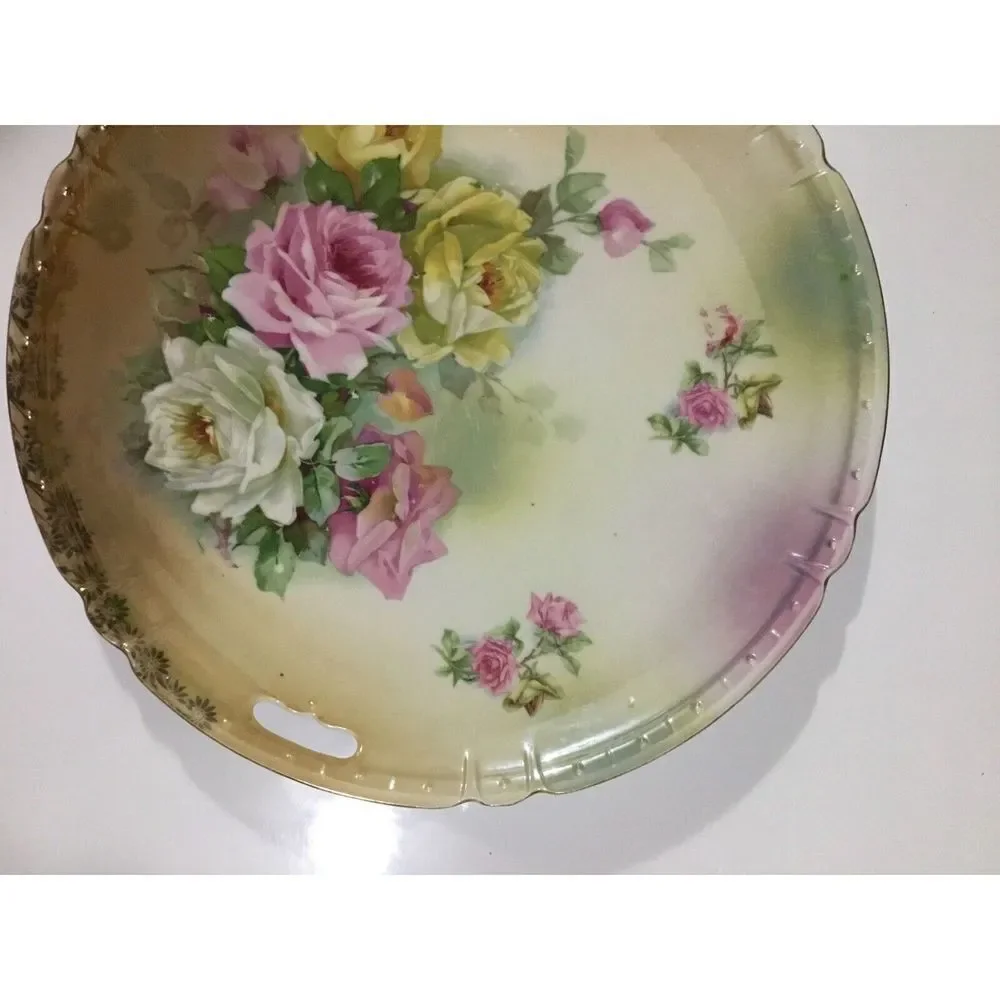 Vtg 1900’‎ CARL SCHUMANN ARZBERG CHOP / CABINET PLATE BAVARIA GOLD Lusterware